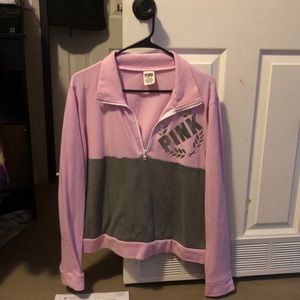 Pink 3/4 zipper sweatshirt